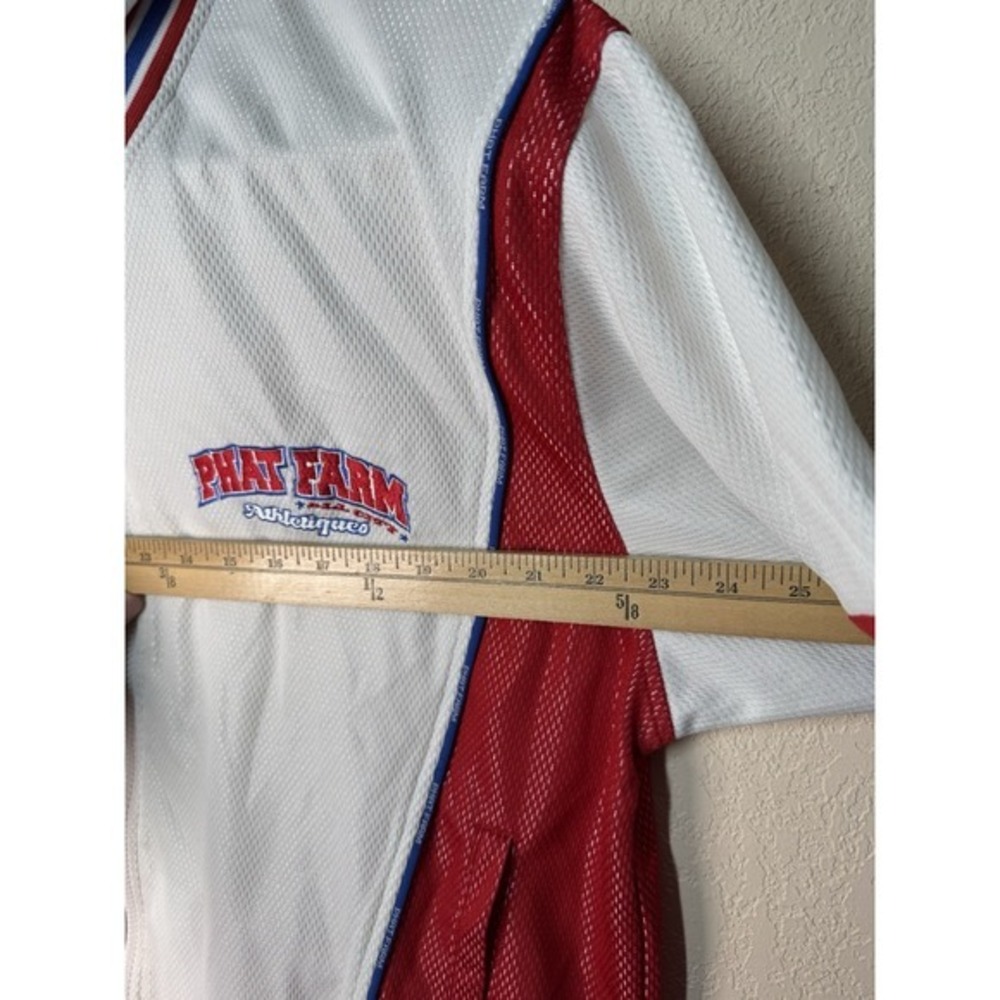 Phat Farm All City Athletiques Red White Blue 1992 Mesh Track Jacket‎ (Men's M) - Picture 5 of 11